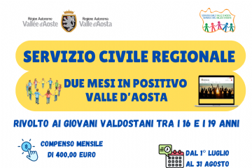 Servizio civile regionale "Due mesi in positivo"